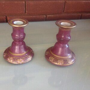 Rare Find  Vintage Toyo Porcelain Candlestick Holders